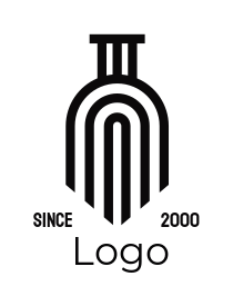 bar logo online modern minimal alcohol bottle
