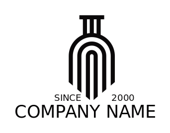 bar logo online modern minimal alcohol bottle