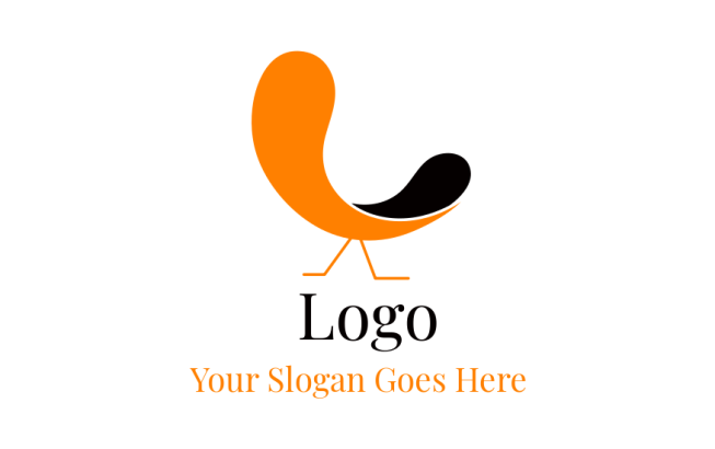 modern reclining chair with legs logo icon
