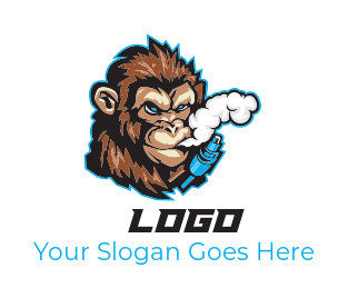 animal logo maker monkey smoking vape