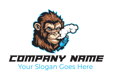animal logo maker monkey smoking vape