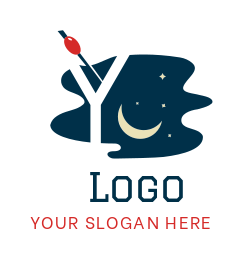 liquor store logo moon stars with martini glass