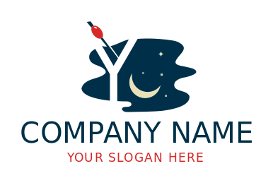 liquor store logo moon stars with martini glass