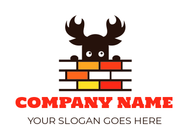 childcare logo brick wall with moose head