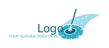 cleaning logo icon mop with stars in PNG JPEG