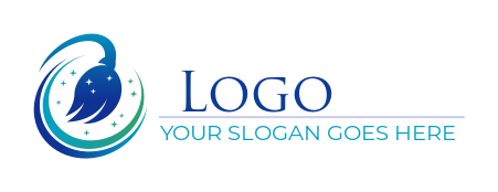 cleaning logo sparkling mop in circle swooshes