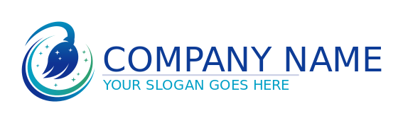 cleaning logo sparkling mop in circle swooshes