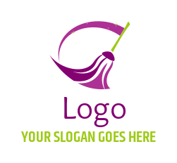 cleaning logo mop making magic swoosh