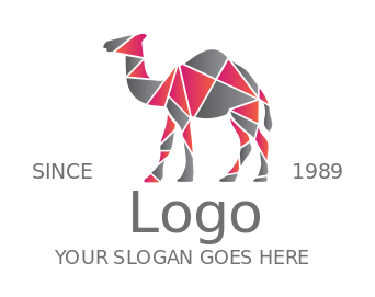 arts logo maker mosaic camel standing