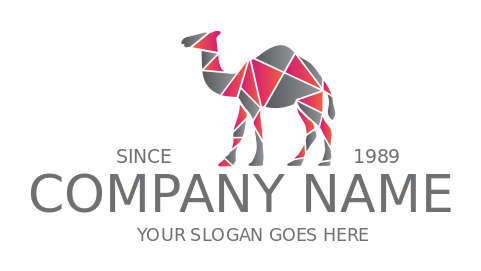 arts logo maker mosaic camel standing