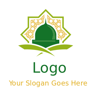 make a religious logo mosque dome on with geometric pattern