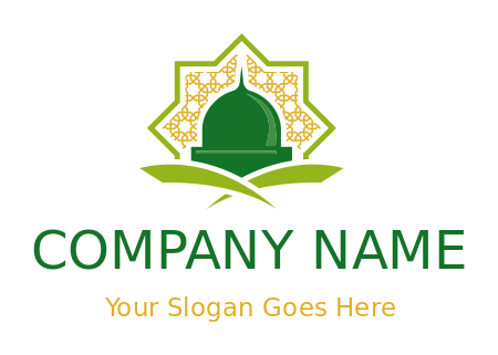 make a religious logo mosque dome on with geometric pattern