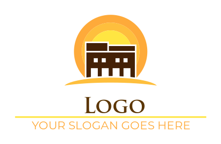 property logo online motel building in sun