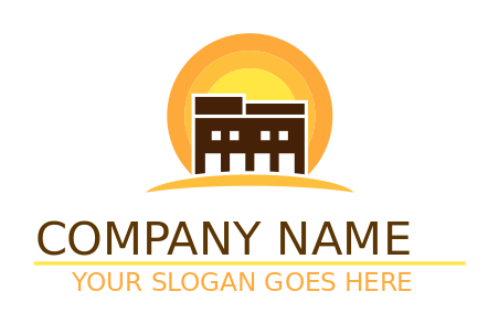 property logo online motel building in sun