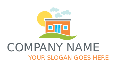 property logo motel on grass with sun and clouds