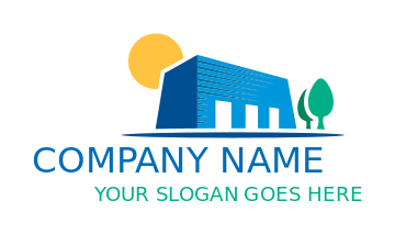 real estate logo motel sun rise abstract trees