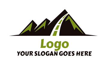 travel logo mountains and driving road track