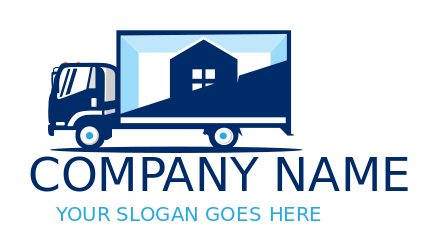 transportation logo mover truck with house