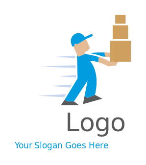 Movers logo icon man with boxes
