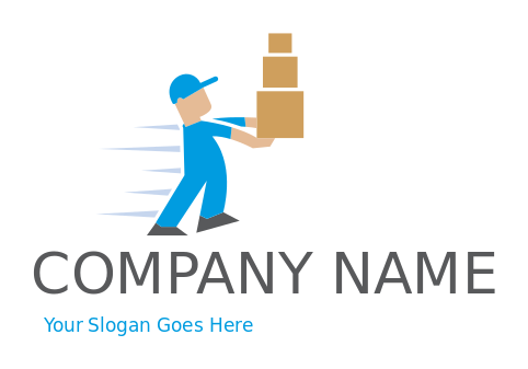 Movers logo icon man with boxes