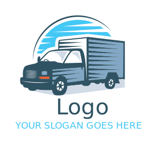 transportation logo movers truck with sun