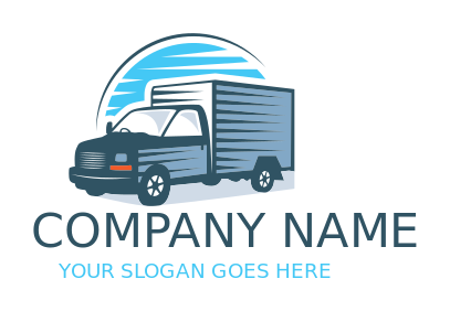 transportation logo movers truck with sun