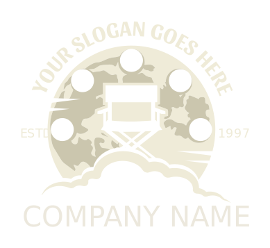 entertainment logo movie tape moon director chair