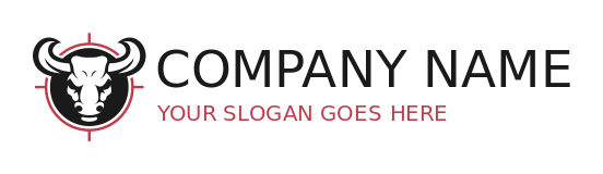 animal logo negative space bull face in circle 