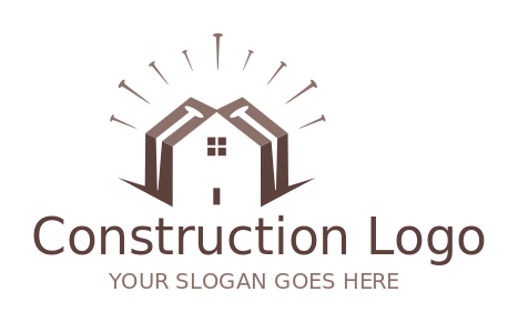 handyman logo nails on negative space house