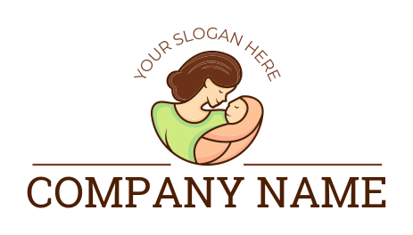 nanny logo or mother holding infant baby
