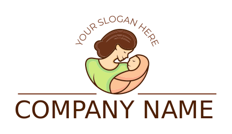 childcare logo mother holding infant