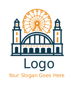 Navy Pier entrance towers and Ferris Wheel