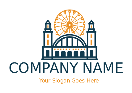 Navy Pier entrance towers and Ferris Wheel