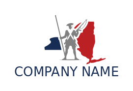 Navy Pier soldier in New York state map