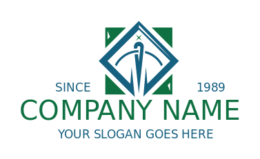 apparel logo needle craft with thread in squares