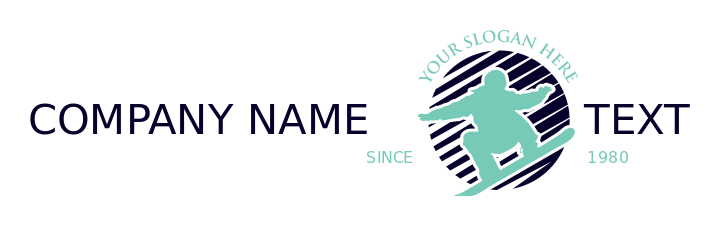 sports logo negative space person on snowboard