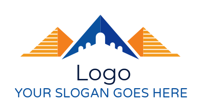 tour guide logo airplane with pyramids