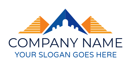 tour guide logo airplane with pyramids