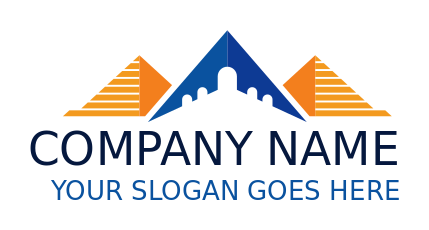 tour guide logo airplane with pyramids