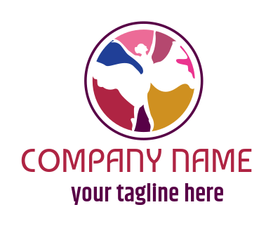 entertainment logo ballet dancer in circle