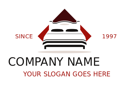 home improvement logo bed in diamond shape