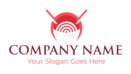 food logo negative space bowl noodles chopsticks