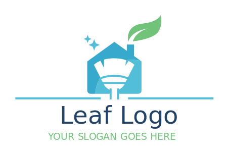cleaning logo negative space broom in house