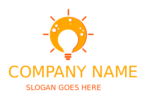 food logo image negative space bulb in cheese