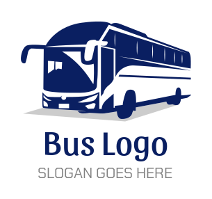 Design a logo of negative space bus