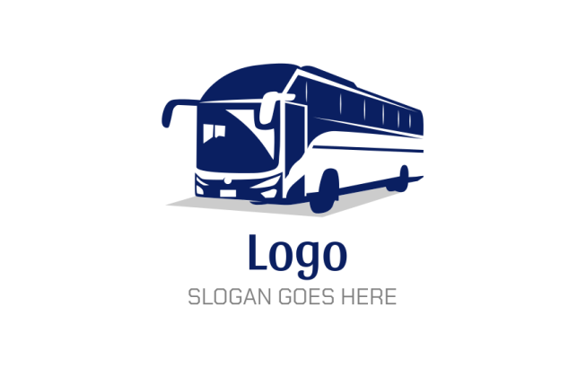 Design a logo of negative space bus