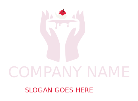 bakeshop logo hands holding cake