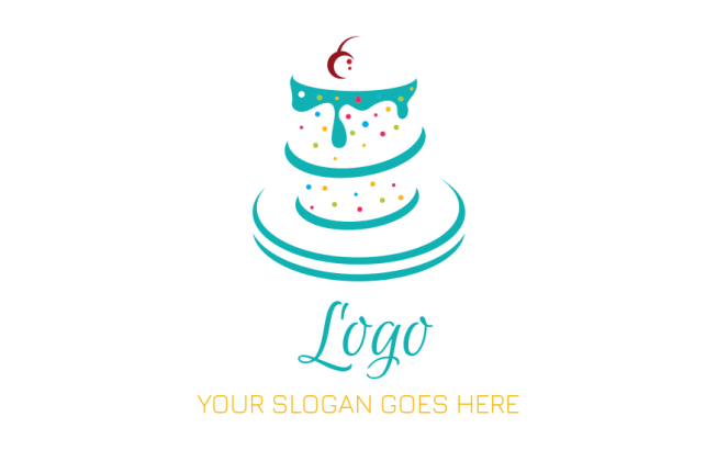 restaurant logo layers of negative space cake
