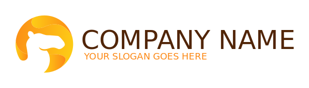 animal logo negative space camel head in circle