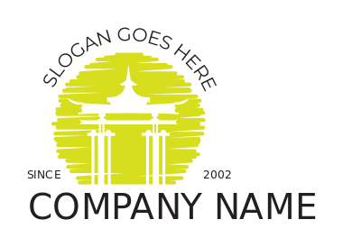 religious logo Chinese temple in brush stroke sun